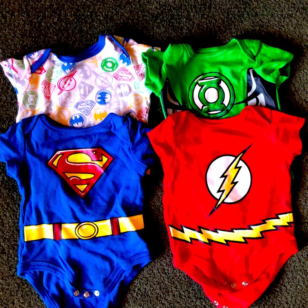 Super hero onesies 0-3 months